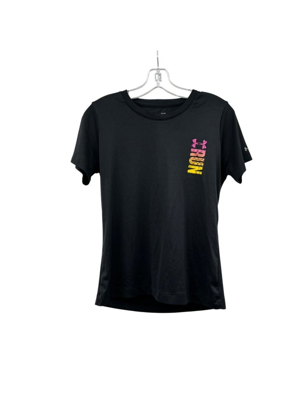 Under Armour Womens Active T-Shirt Black/Multi Running Size Small